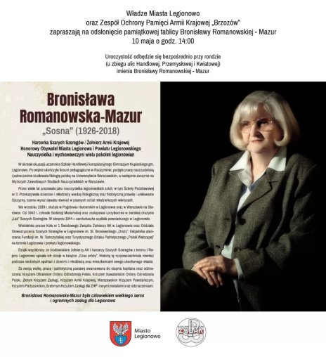 Odsłonięcie pamiątkowej tablicy Bronisławy Romanowskiej - Mazur