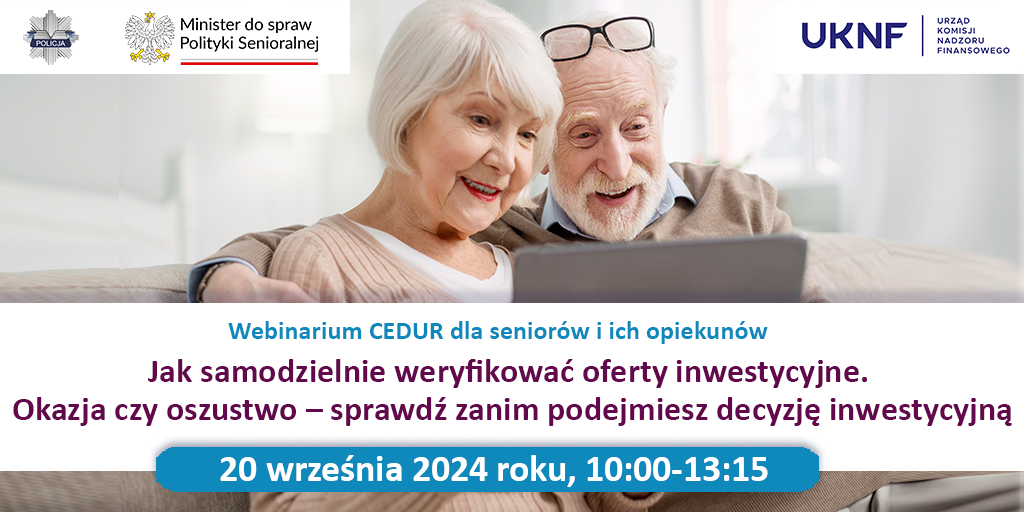 Bezpłatne webinarium dla seniorów i ich opiekunów