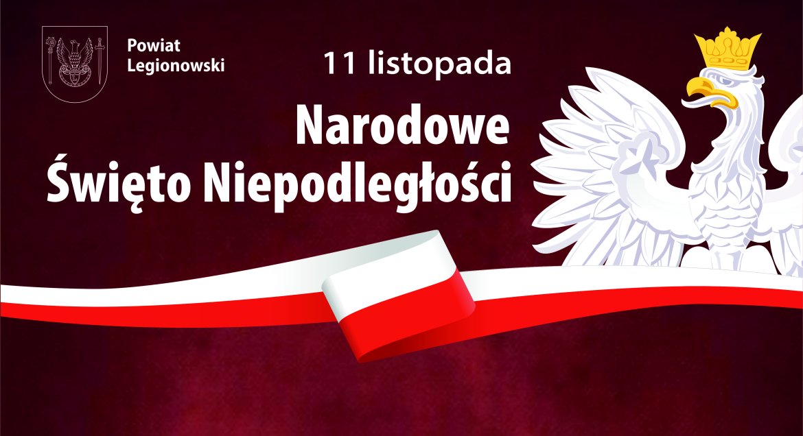 Grafika przedstawia datę 11 listopada i fragment godła Polski