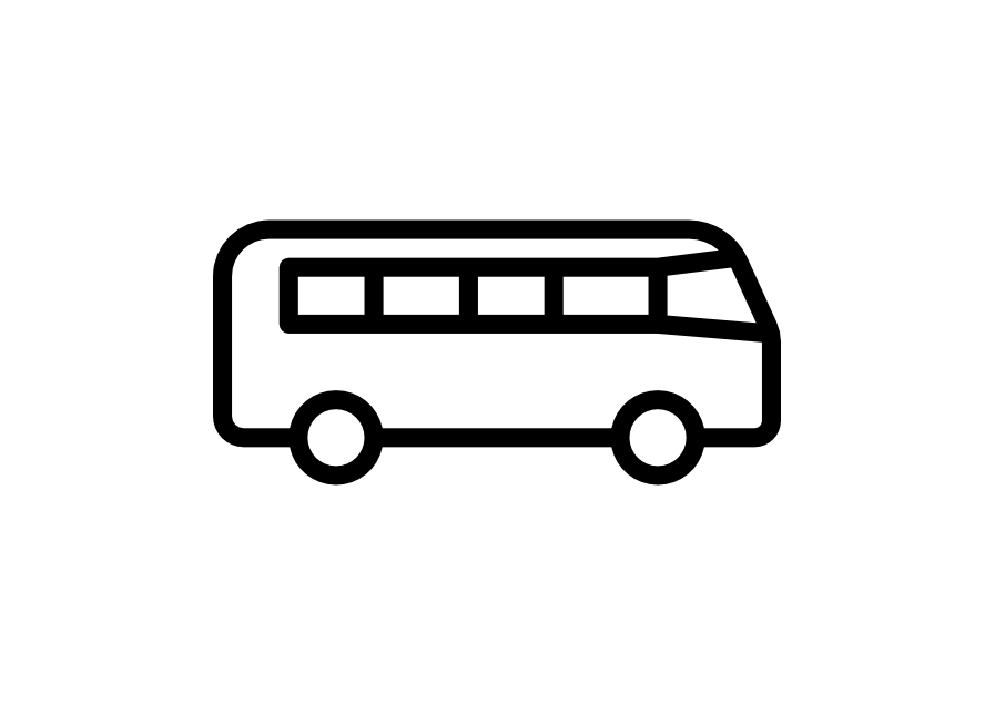 Piktogram czarny autobus.