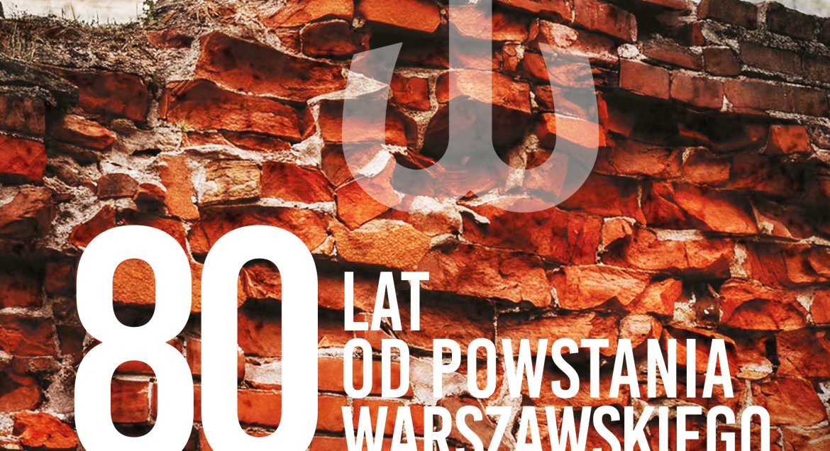 Grafika, okładka ksiązki autorstwa Olgi Gajdy pt. "Publikacja 80 lat od Powstania Warszawskiego w Legionowie i okolicy", biały napis, na tle z cegiał i nzaku Polski Walczacej. Na dole logotypy i informacja o dofinansowaniu.