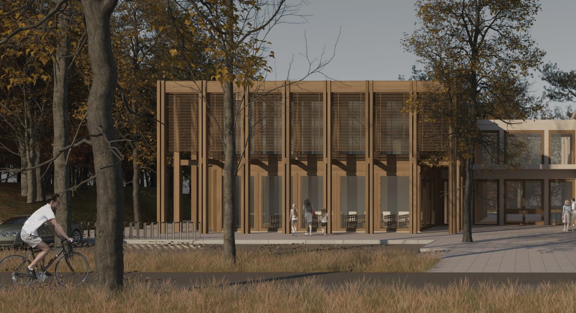 Wizualizacja nowego budynku Powiatowej Instytucji Kultury w Legionowie