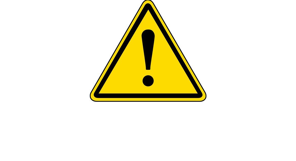 Zółty znak uwaga z wykrzyknikiem