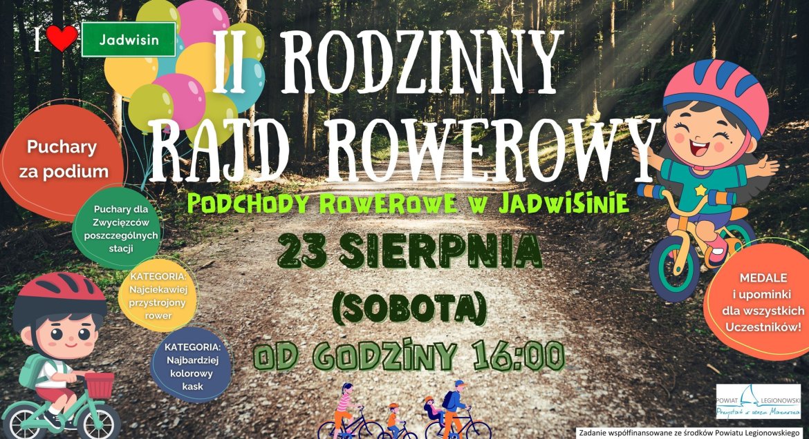 Plakat pikniku pożegnanie lata i III Rodzinnego Rajdu Rowerowego