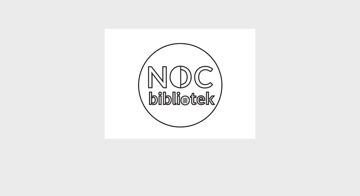 Grafika, napis Noc Bibliotek - logo projektu