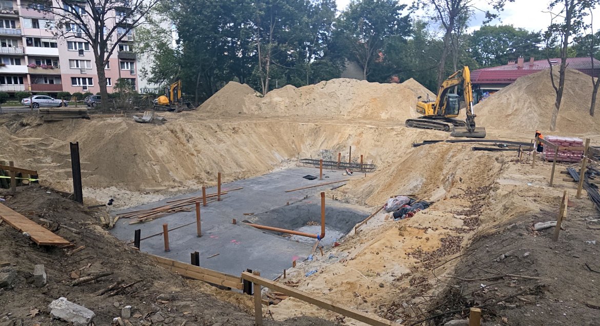 Prace funamentowe przy budowie Powiatowej Instytucji Kultury