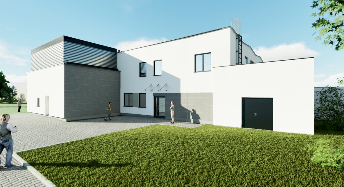 Wizualizacja dla projektowanego budynku dla kuchni CIS