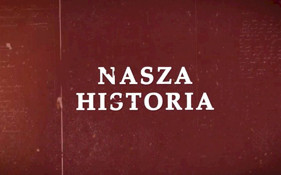 Grafika z napisem nasza Historia