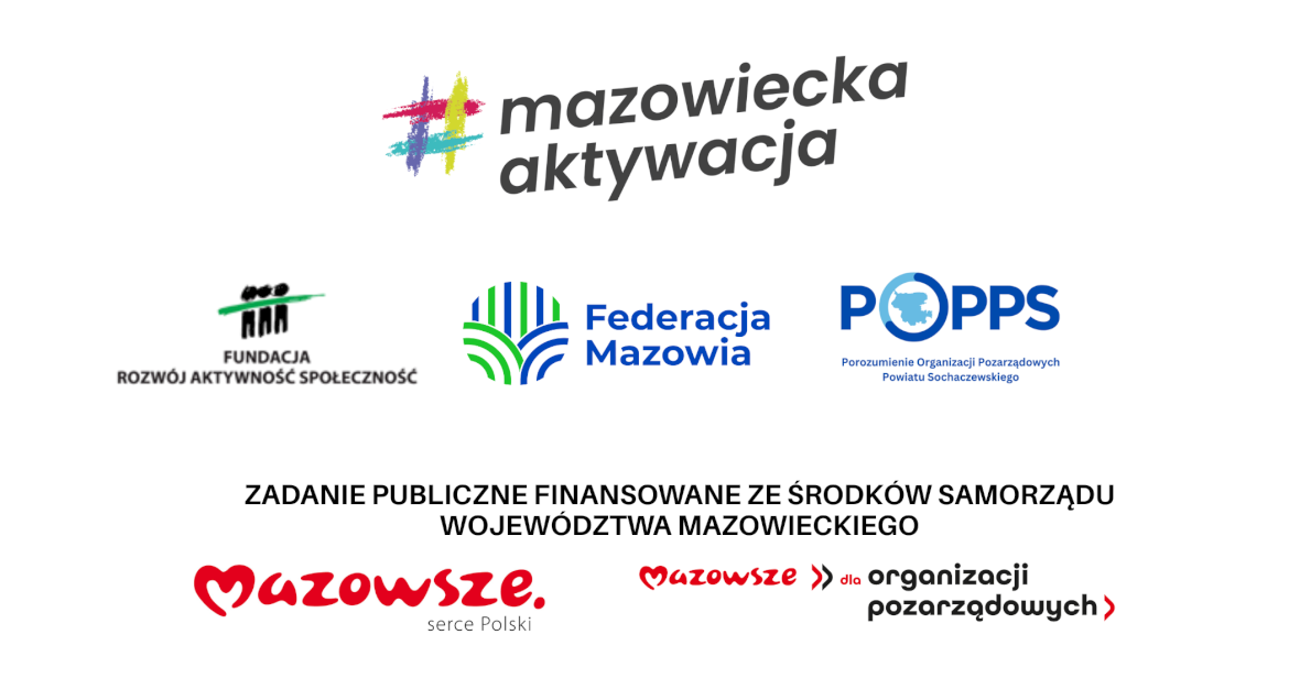 grafika zawierająca logtypy do wydarzenia Mazowiecka Aktywacja
