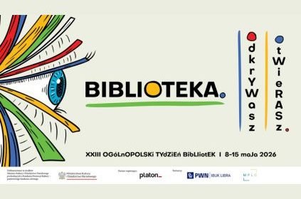 Grafika z napisem 23 Ogólnopolski Tydzień Bibliotek