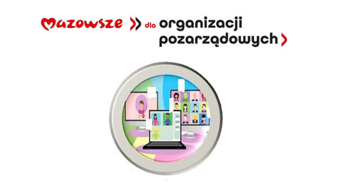 Białe tło z napisem Mazowsze dla organizacji pozarządowych