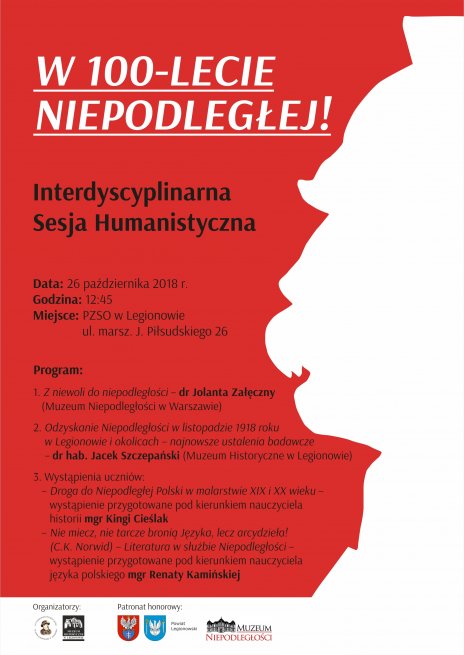 Interdyscyplinarna sesja humanistyczna -  100-lecie  Niepodległej