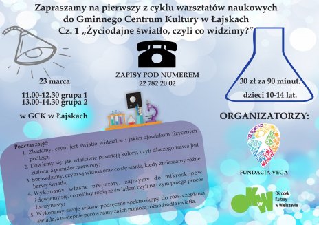 Warsztaty naukowe "Życiodajne światło, czyli co widzimy?".