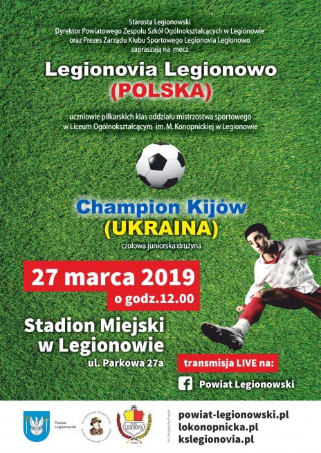 Sparinowy mecz piłki nożnej Legionovia Legionowo - Champion Kijów (Ukraina)