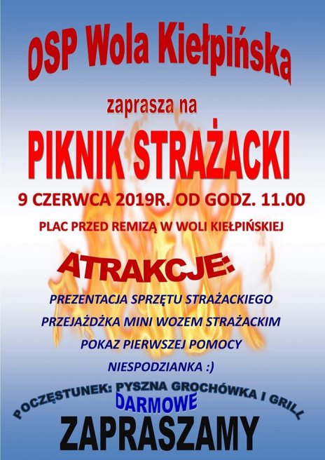 Piknik strażacki w Wli Kiełpińskiej