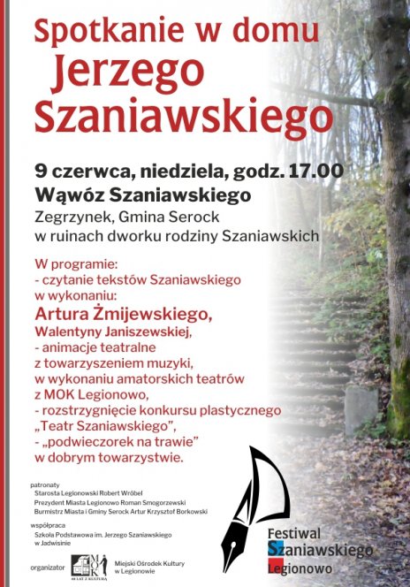 Festiwal Szaniawskiego Legionowo Żmijewski czyta Szaniawskiego w ruinach dworku w Zegrzynku