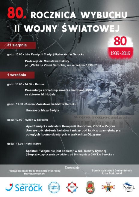 80. rocznica wybuchu II Wojny Światowej - obchody w gminie Serock - prelekcja dr. Mirosława Pakuły