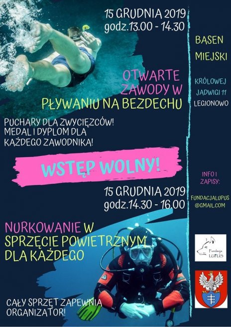 Otwarte zawody w pływaniu na bezdechu i inne atrakcje na basenie miejskim