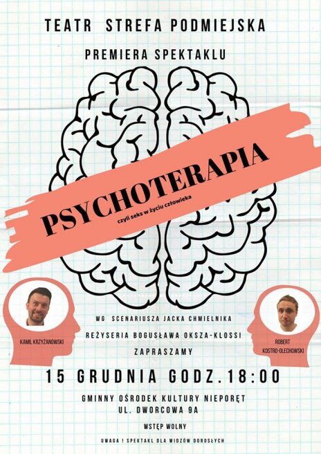 Spektakl "PSYCHOTERAPIA" w Nieporęcie