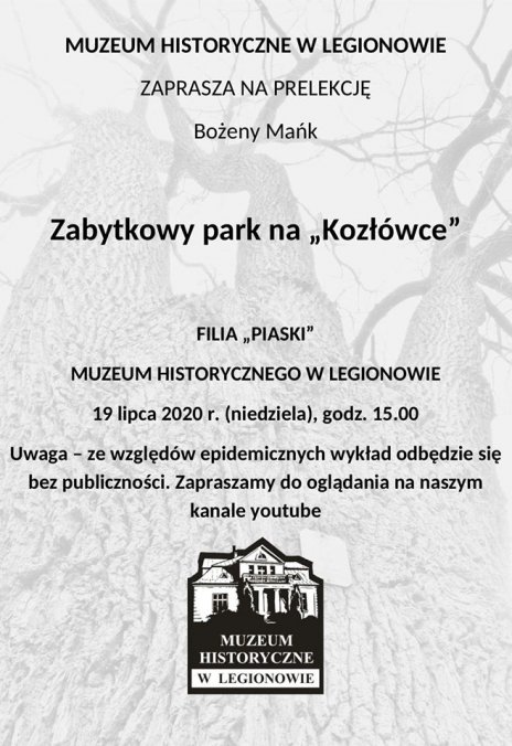 Prelekcja Bożeny Mańk pt. "Zabytkowy park na Kozłówce"