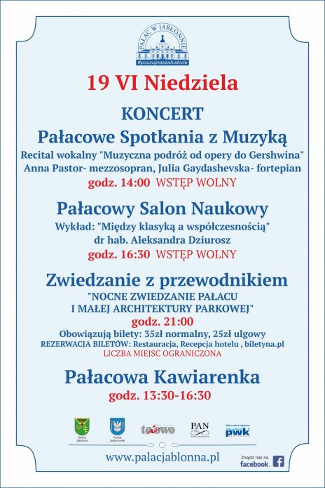 Pałacowe spotkania z muzyką i Salon Naukowy w Jabłonnie