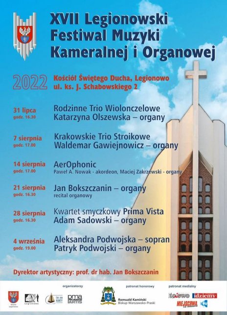 Festiwal Organowy Legionowo Aleksandra Podwojska – sopran Patryk Podwojski – organy