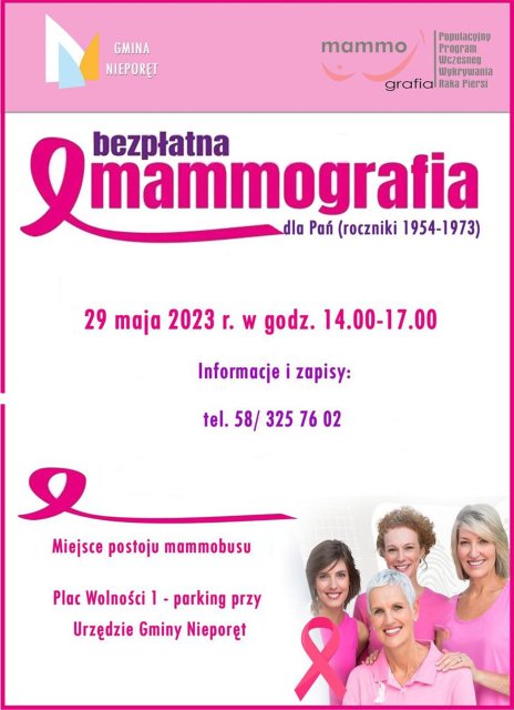 Bezpłatna mammografia dla mieszkanek Gminy Nieporęt