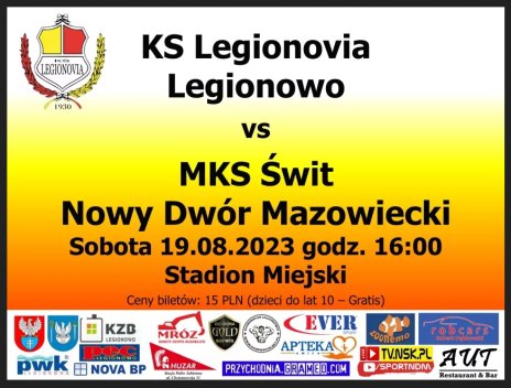 Mecz: KS Legionovia - MKS Świt Nowy Dwór Mazowiecki
