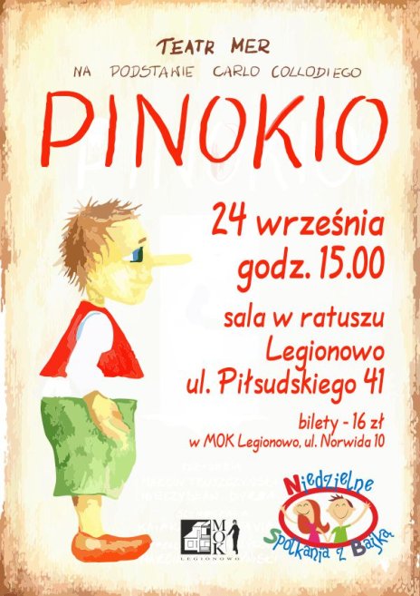 Niedzielne Spotkania z Bajką spektakl "Pinokio"