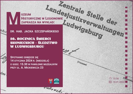 Wykład dr. hab. Jacka Szczepańskiego pt. „80. rocznica śmierci Skonieckich – śledztwo w Ludwigsburgu”