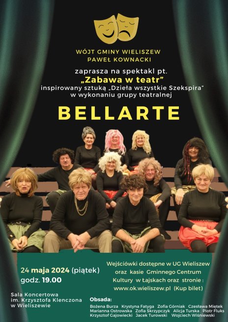 Spektakl "Zabawa w teatr" w wykonaniu grupy teatralnej BELLARTE