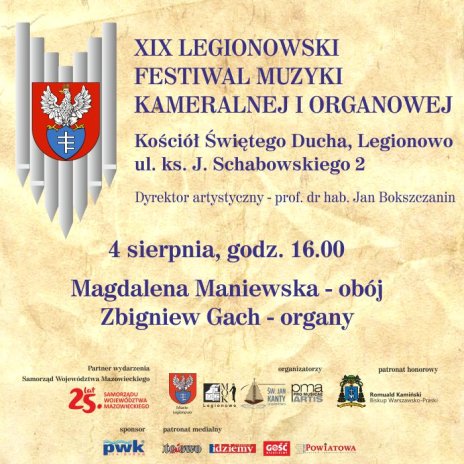 Koncert - Magdalena Maniewska - obój, Zbigniew Gach - organy