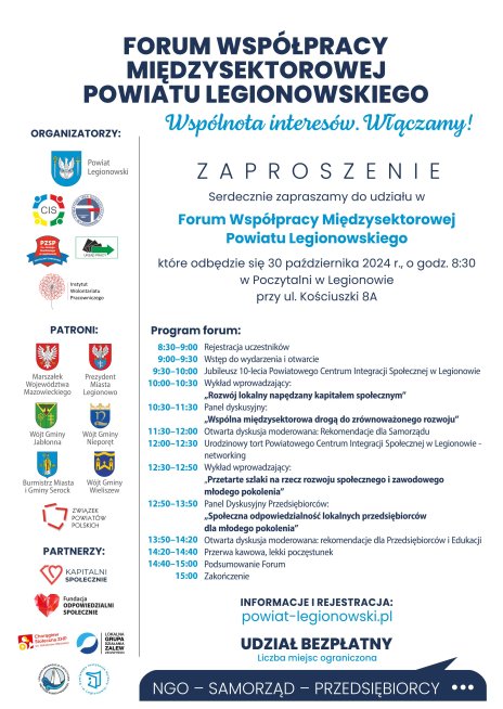 Plakat wydarzenia, szczegółowe informacje w aktualności