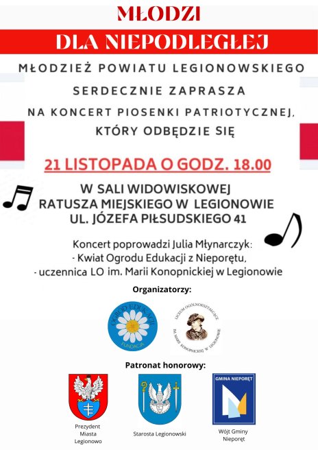 Koncert Piosenki Patriotycznej „Młodzi dla Niepodległej"