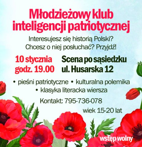 Plakat zapraszający na wydarzenie, szczegółowe informacje w aktualności.