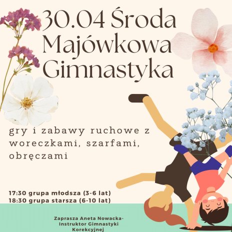 Zajęcia dla dzieci "Majówkowa Gimnastyka". Gry i zabawy ruchowe