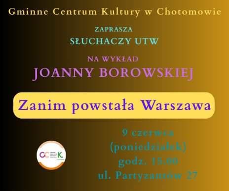 Plakat zawierający informacje o wydarzeniu
