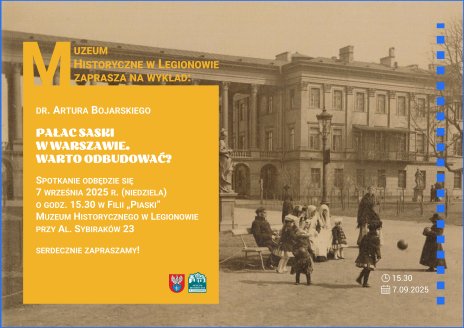 Zdjęcie przedstawia zaproszenie na spotkanie organizowane przez Muzeum Historyczne w Legionowie