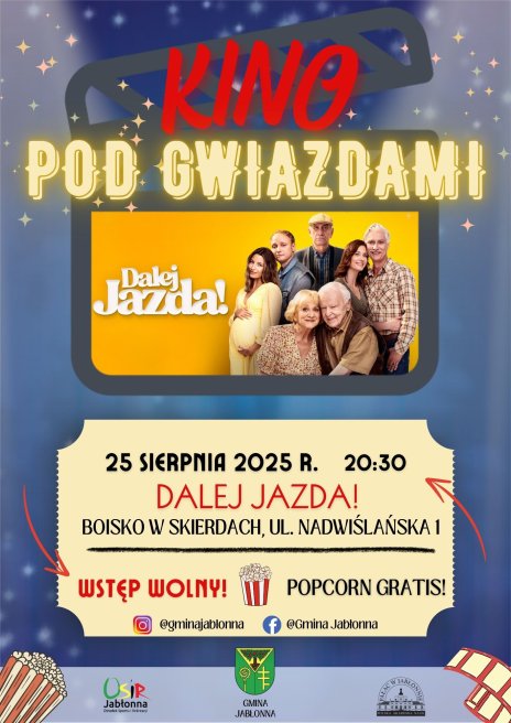 Zdjęcie przedstawia plakat wydarzenia Kino pod gwiazdami