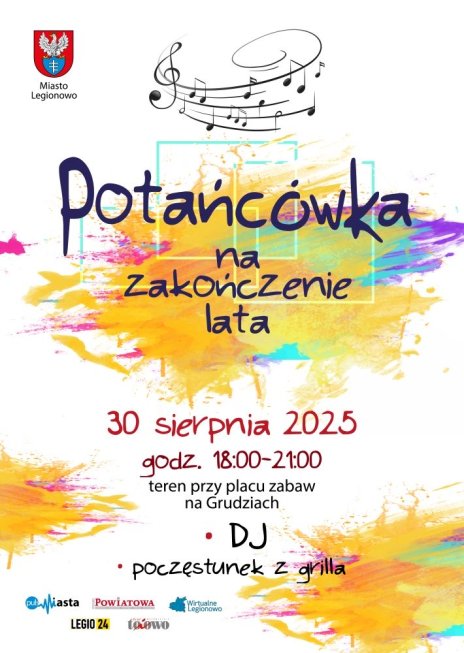 Zdjęcie przedstawia barwny plakat potańcówki