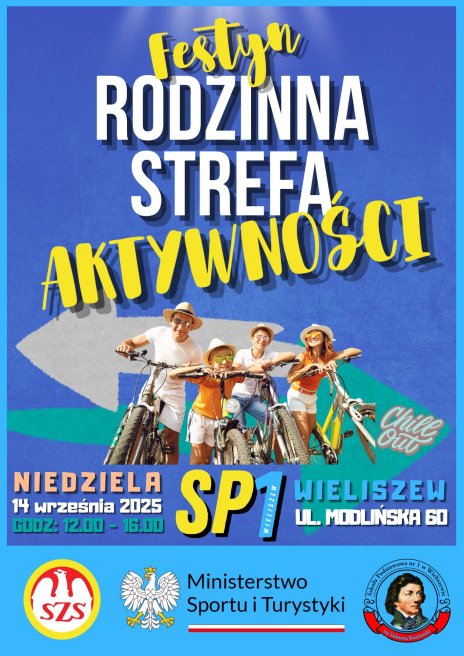Na zdjęciu rodzina na wycieczce rowerowej