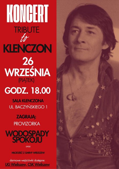 Na plakacie zdjęcie Klenczona