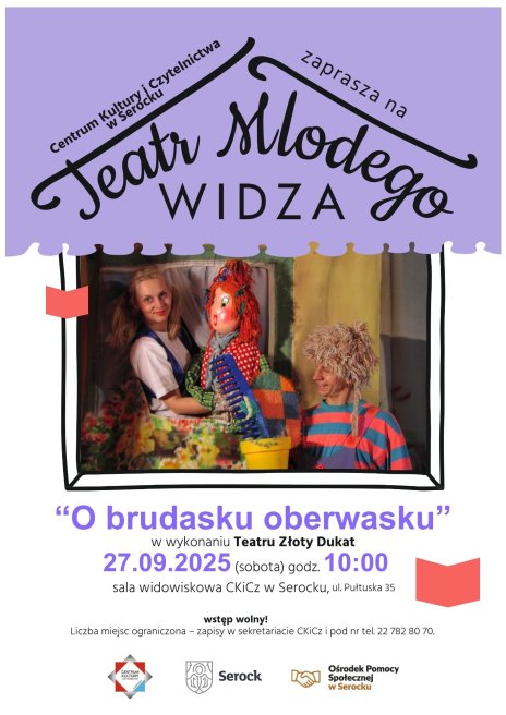 Na zdjęciu dwoje aktorów - kobieta i mężczyzna - wraz z lalką teatralną