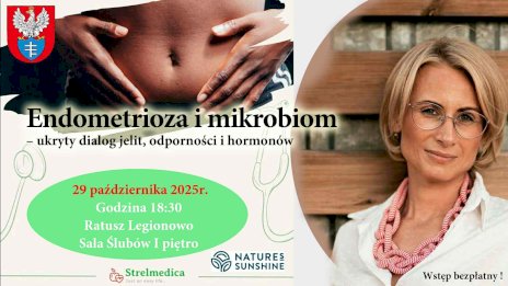 Na plakacie zdjęcie Anety Strelau - Guzowskiej dietetyka klinicznego i brzucha