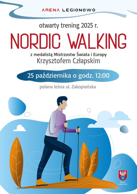 Na zdjęciu mężczyzna uprawiający nordicwalking