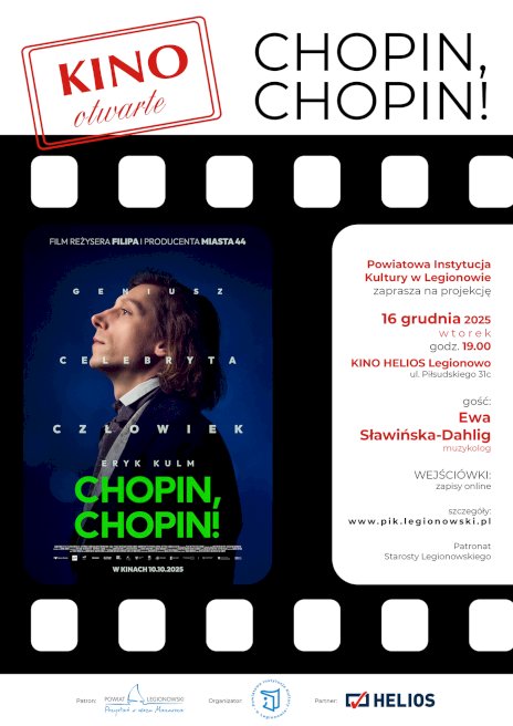 na plakacie widoczny jest wycinek filmowej kliszy i zdjęcie głównego