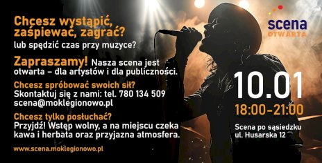 Plakat zapraszający na wydarzenie, szczegółowe informacje w aktualności