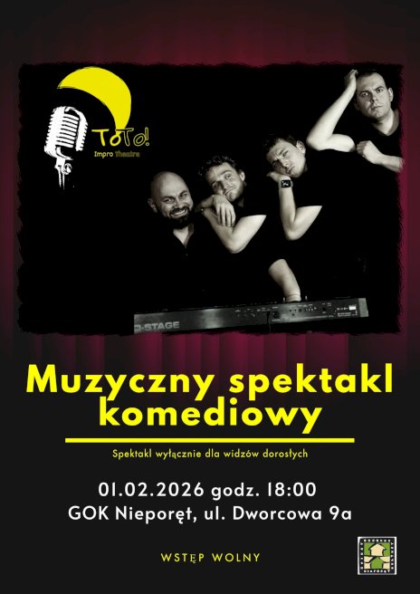 Na ciemnym tle widać czterech opartych o siebie mężczyzn - fotografia utrzymana w czarnych odcieniach