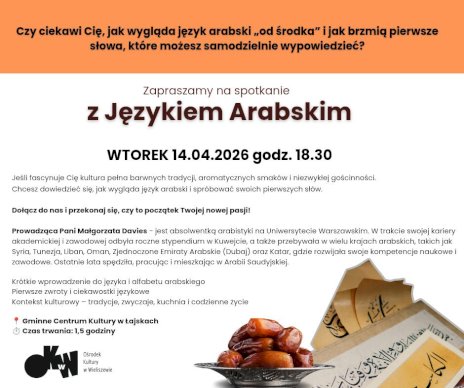 Plakat zapraszający na wydarzenie, szczegółowe informacje w aktualności