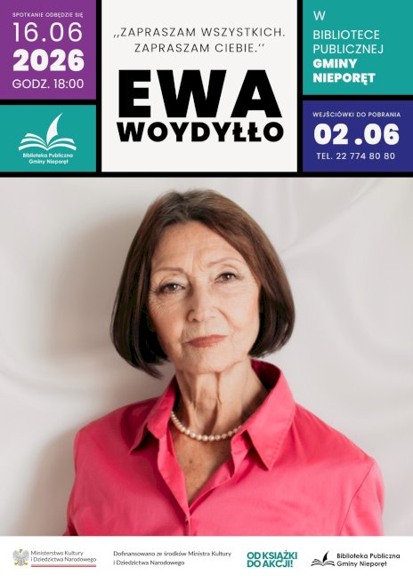 Na plakacie widać kobietę w różowej koszuli